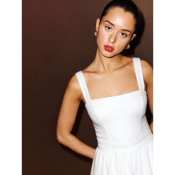 NWOT Reformation Everett Linen Dress in White - Picture 4 of 16